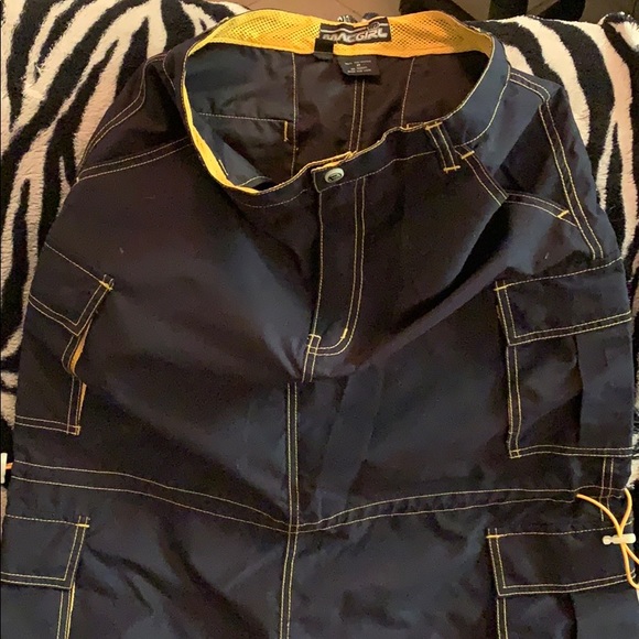 EDM Macgirl skirt rare multiple pockets navy/yellow - Picture 6 of 12